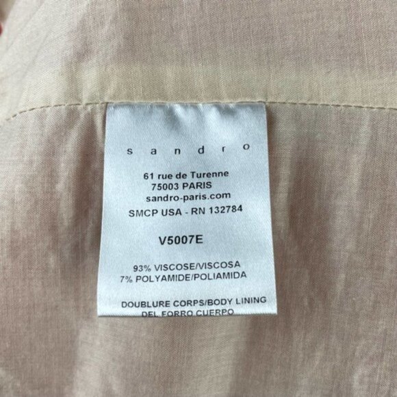 SANDRO Paris Blazer Pockets Orange Sz 36 US Small - Picture 5 of 6